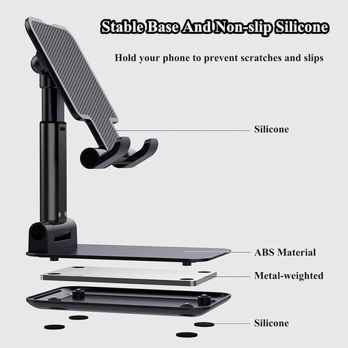 Adjustable Folding Universal Phone Stand Holder - Black & White